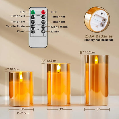 LED Flameless Warm Light Candles With Remote