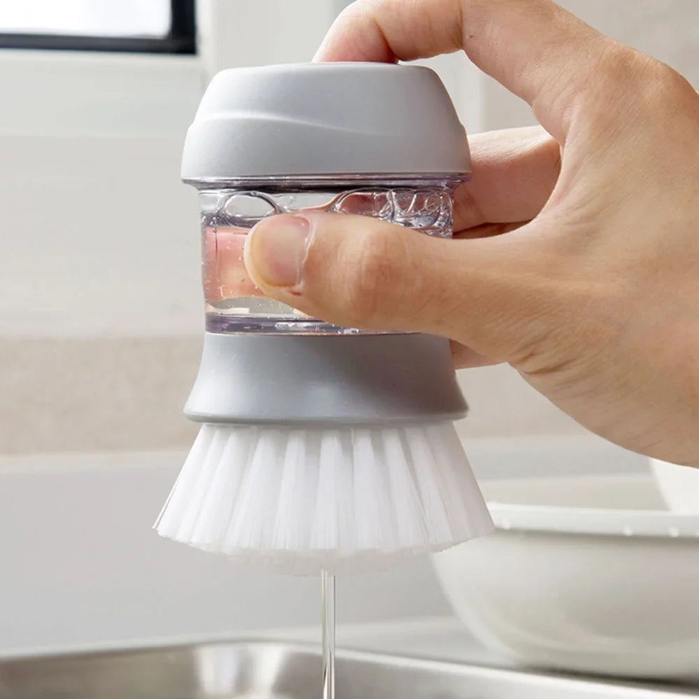 Dish Brush With Built-In Soap Dispenser