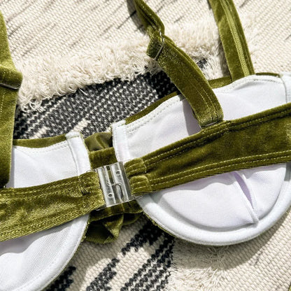 Palm Tree Green Two-Piece Women's Bikini